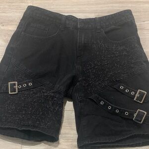 ROMWE Black Denim Shorts